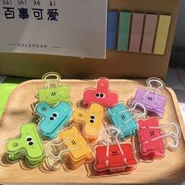 可爱搞怪表情夹子小红书同款亚克力燕尾夹学生资料书本夹手账夹子