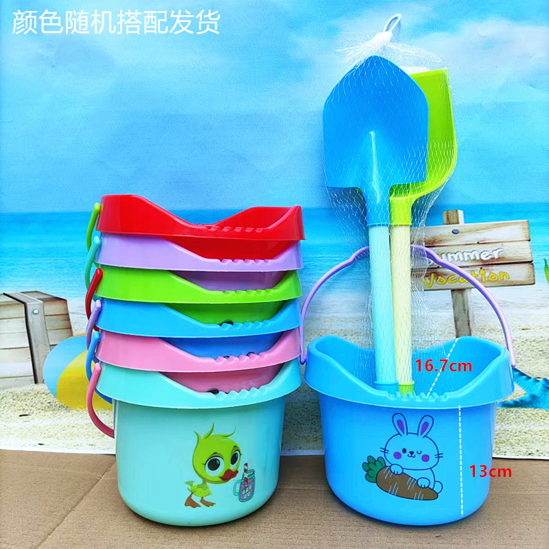 Juguetes de playa para niños al por mayor pala y set de barril castillo caricatura barril costera herramientas de excavación de arena parques puestos