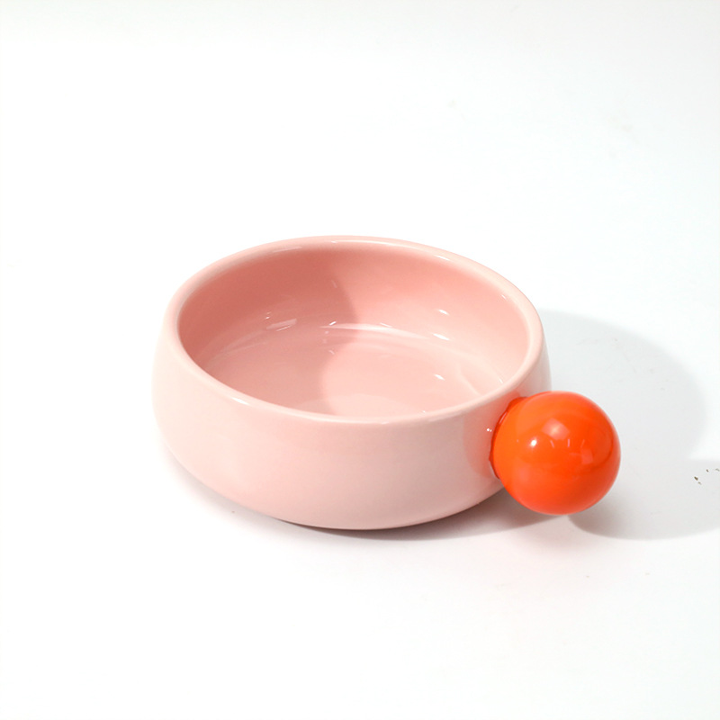 Cuenco de cerámica de frijoles de azúcar, gato, mascota, un solo tazón, barbilla anti-negra, gran calibre, canina para mascotas, tazón de cerámica para gatos, tazón doble