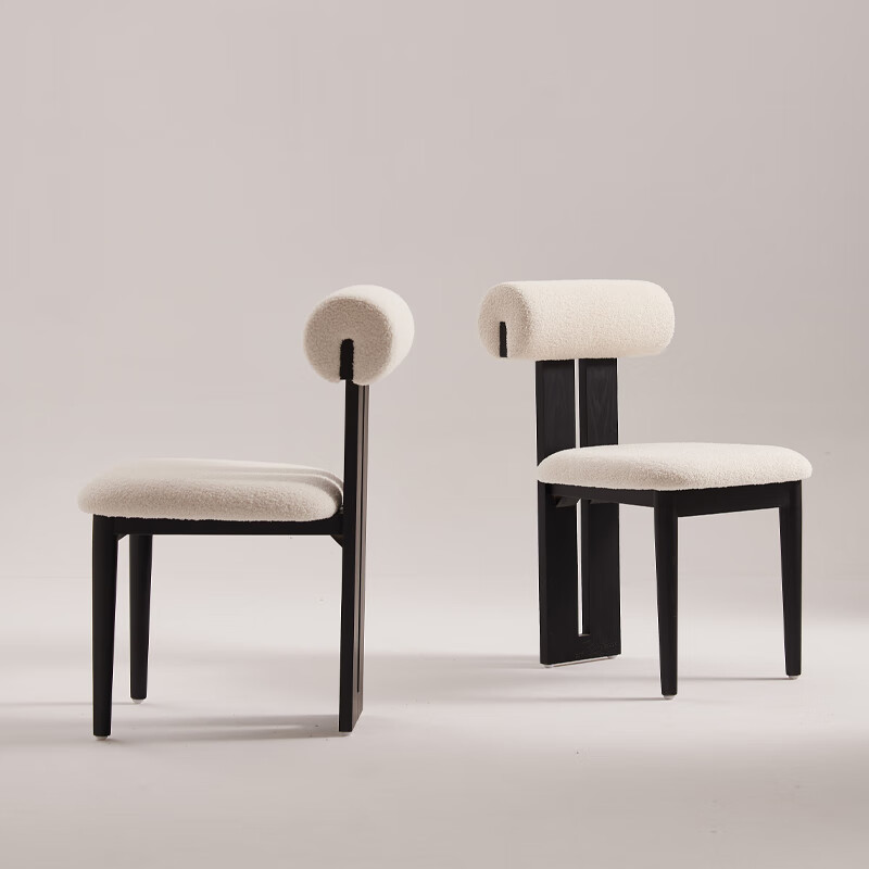 Medieval solid wood dining chair French retro household back chair Nordic designer leisure makeup creative hippo chair