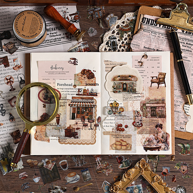 Viejos sueños para recordar pegatinas impermeables transparentes para mascotas diy diario retro material de decoración pegatinas de papelería para niños