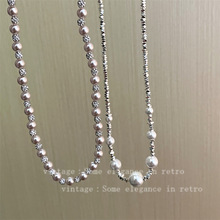 法式复古小香风气质珍珠项链女轻奢小众设计秋冬配毛衣精致锁骨链