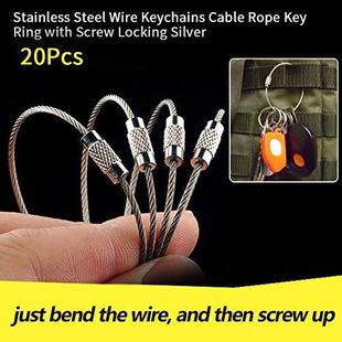 Cross-Border Spot Wire Rope Keychain Accessories Ring Luggage Tag Wire Ring DIY Colorful Painted Wire Rope Ring