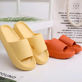现货家居拖鞋纯色厚底夏季情侣舒适凉拖鞋男女室外内洗澡拖鞋批发