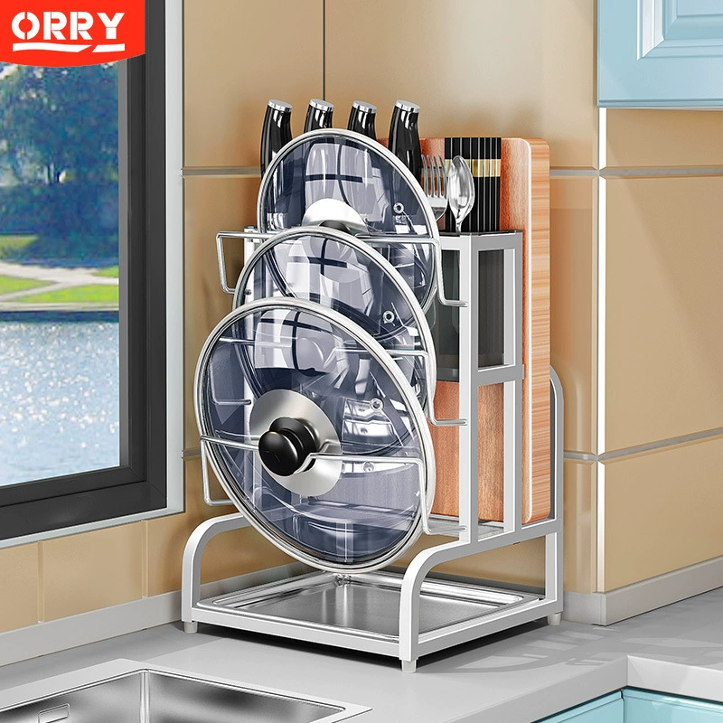 Нержавеющая сталь кухня многофункциональная подставка для крышки кастрюли держатель столешница ножи держатель для посуды разделочная доска Ван Сяосян