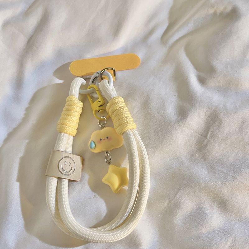 Nube silenciosa estrella teléfono móvil colgante pulsera corta colgante de cámara colgante llavero universal cuerda de mano