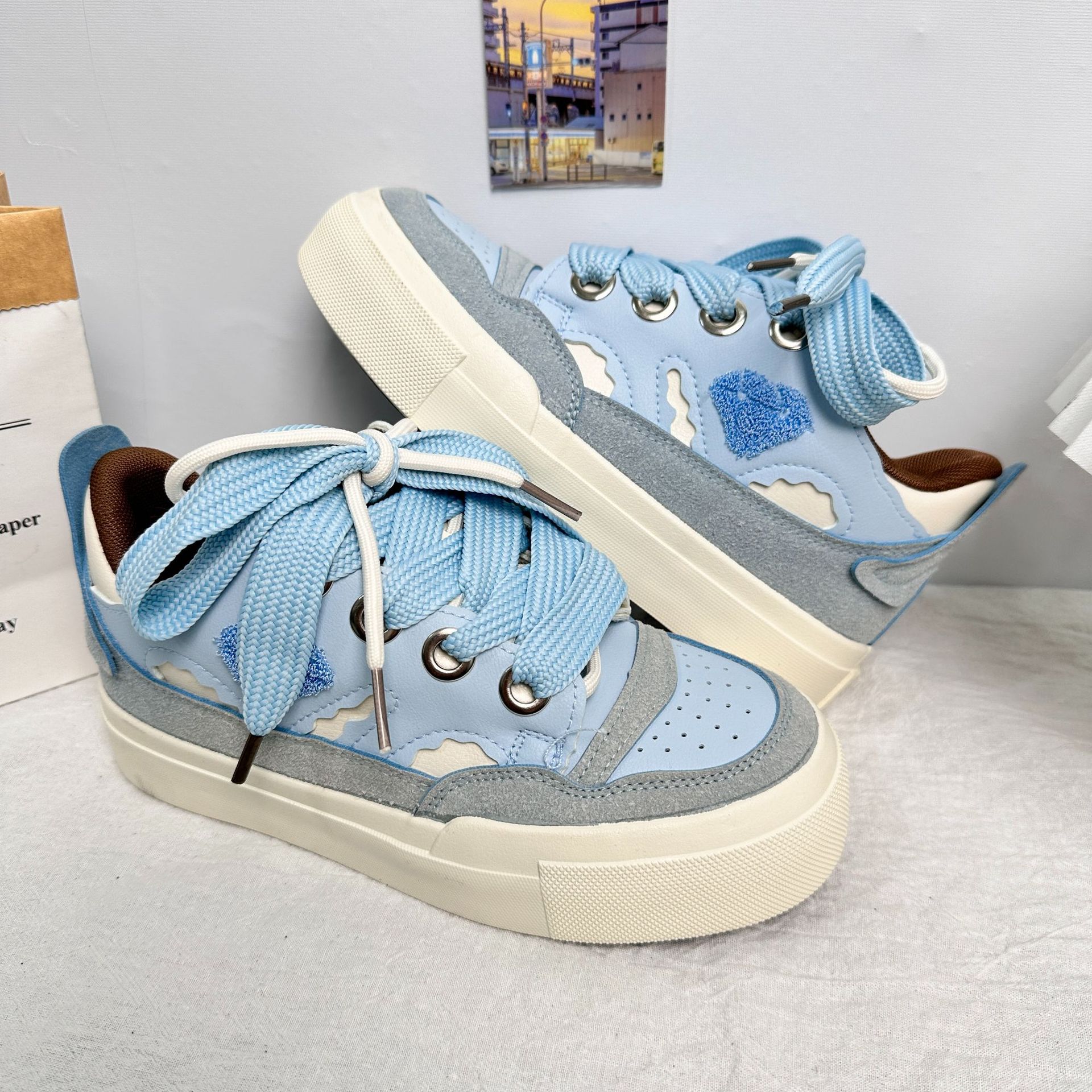 Yuanbo lindas zapatillas de deporte de niña suave primavera de 2025 nuevo estilo femenino zapatos de mujer casuales de suela gruesa zapatos de pan para estudiantes image 12