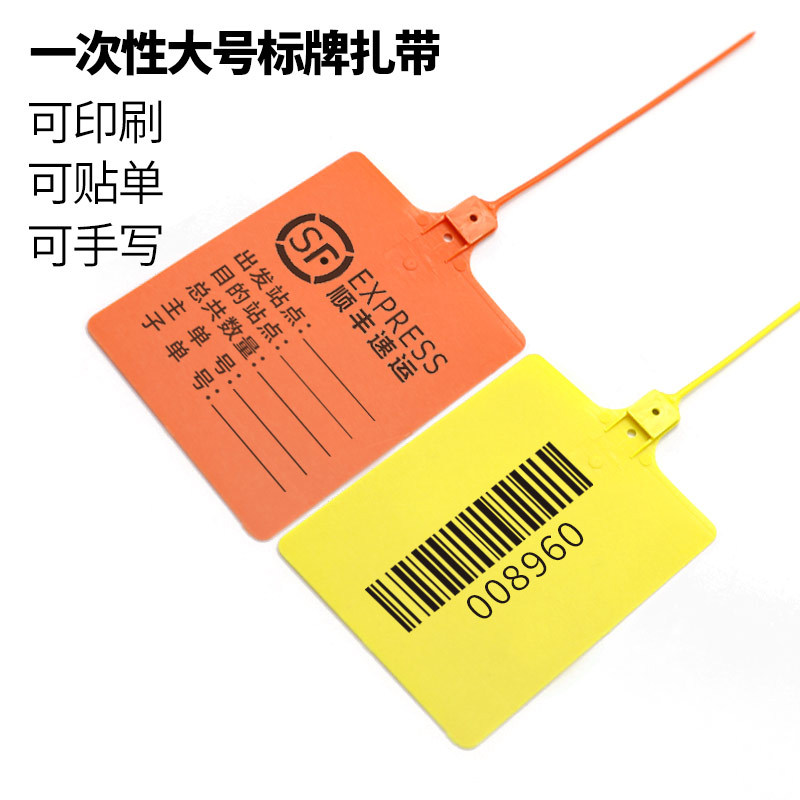 一次性塑料封条快递物流大号标签牌吊牌挂签封签扎带防伪扣铅封锁
