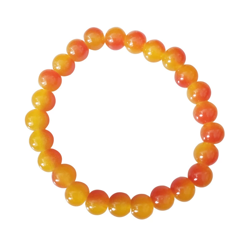 Градиентная стекольная бусинная bracelet, бусины 8 мм, ледяная прозрачная двухцветная отделка, разнообразные цвета