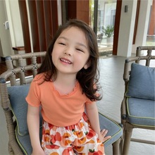 女童夏季短袖T恤圓領韓貨童裝新款兒童背心純色打底針織6內搭上衣