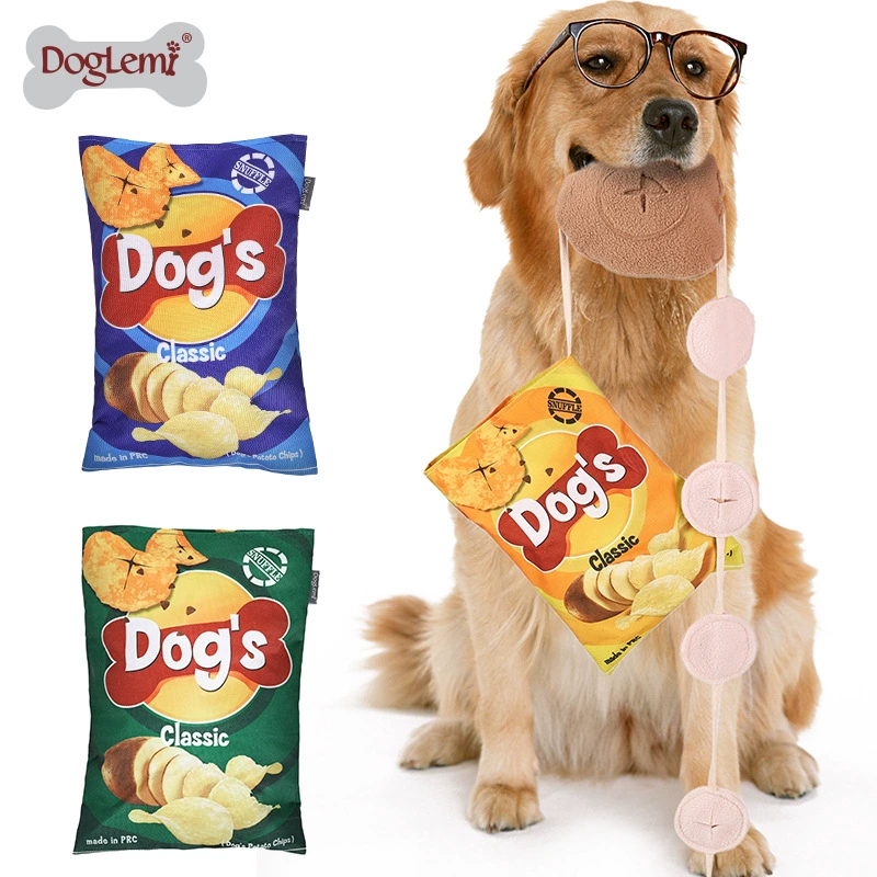 Картофельные чипсы, скрытая еда, развивающая игрушка, игрушка для обнюхивания, Тедди Бишон, еда для прорезывания зубов, звуковой компаньон, устойчивая к укусам игрушка