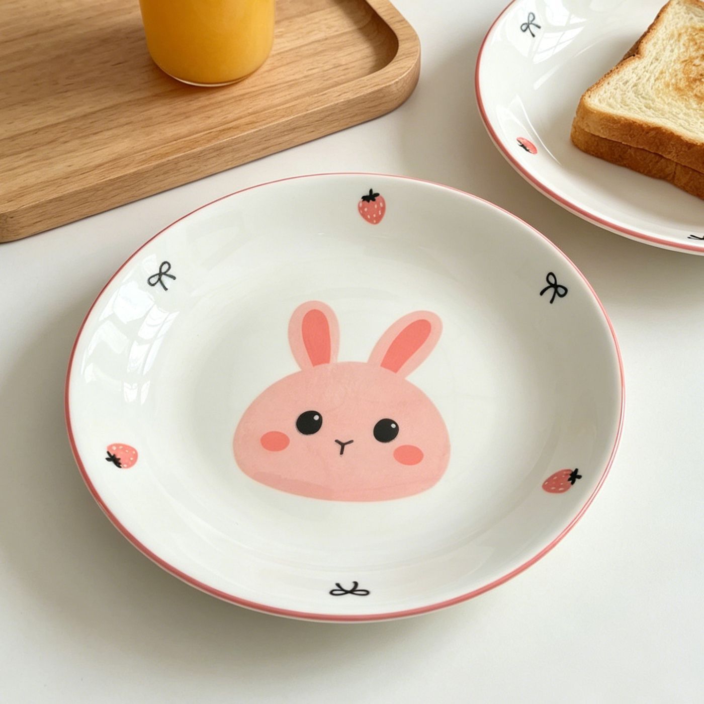 Venta al por mayor 3 yuanes tienda 8 pulgadas impreso dibujos animados plato de fruta plato de cena divertido de los niños plato casero plato de desayuno creativo postre fruta