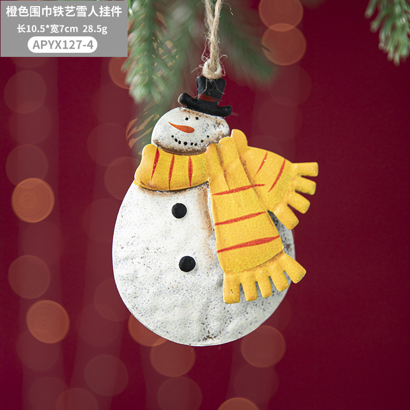 Transfronteriza nueva Navidad pintado vintage árbol de Navidad adornos de hierro Ángel colgante diseño de escena