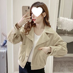 灯芯绒短外套女2025春秋新款小个子洋气减龄显瘦百搭长袖夹克上衣