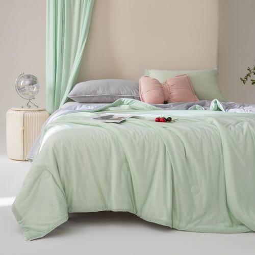 Class A Ice Cream Cooling Silk Summer Cooling Quilt Summer Quilt Solid Color Air Conditioning Quilt Machine Washable Summer Ice Silk Thin Quilt Wholesale
