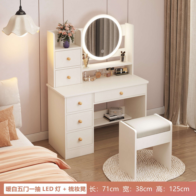 ∠따뜻한 흰색 업그레이드 - 6개의 문 + 벤치 + LED 조명 --- 독창적인 선택