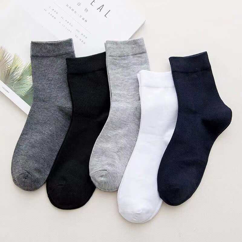 High quality 168 needle men's black white gray mid-calf length socks Zhuji socks industry a fish deodorant plus size high elastic solid color cotton