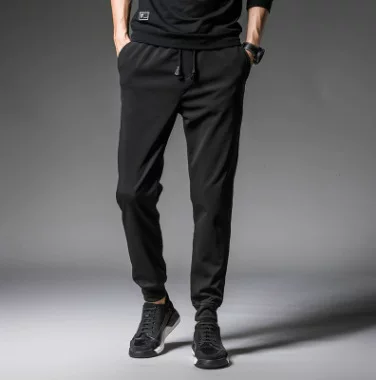 Men's design trousers for leisure, internet celebrity, drawstring, plus size