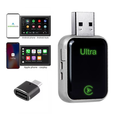 New Car Wireless Carplay Box Android Two-In-One Adapter Car Connectivity 2025 Cross-Border (Simsiz CarPlay və Android Auto) - k7a-silver-adapter