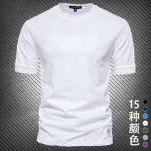 白色短袖t恤男夏季重磅打底衫衣服圆领体恤感复古小白t上衣