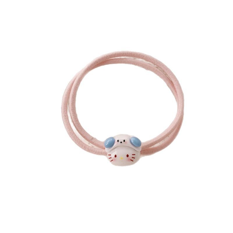 Dibujos animados linda cuerda para el cabello de gato KT simple ins girl lazo para el cabello con banda de goma para el cabello salvaje cuerda para el cabello Mori accesorios para el cabello