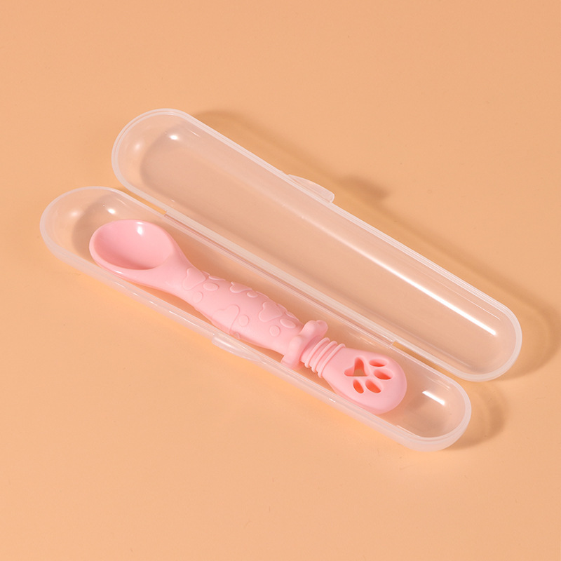 Food Grade Silicone Kidsren's Sticky Spoon Baby Learning to Eat Training Food Supplement Double-headed Soft Spoon Baby Rice Cereal Licking Spoon