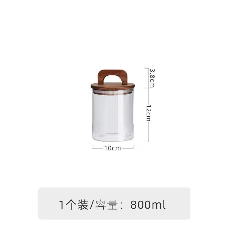 Suministro spot lata de té alta borosilicona vidrio sellado lata de vidrio multi-especificación lata de vidrio redonda lata de té tanque de almacenamiento