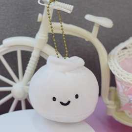 文创广东早茶美食叉烧包子玩偶毛绒公仔包挂件定制印公司LOGO皮壳