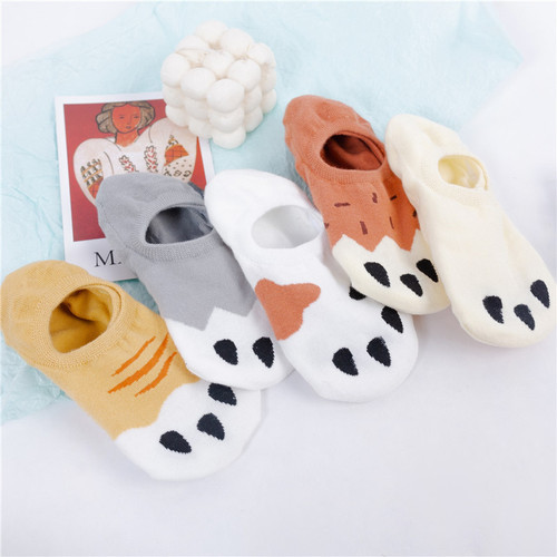 Ins Cat Paw Women's Summer New Cartoon Cute Cat Invisible Low-top Ship Socks Silicone Non-slip Thin Socks
