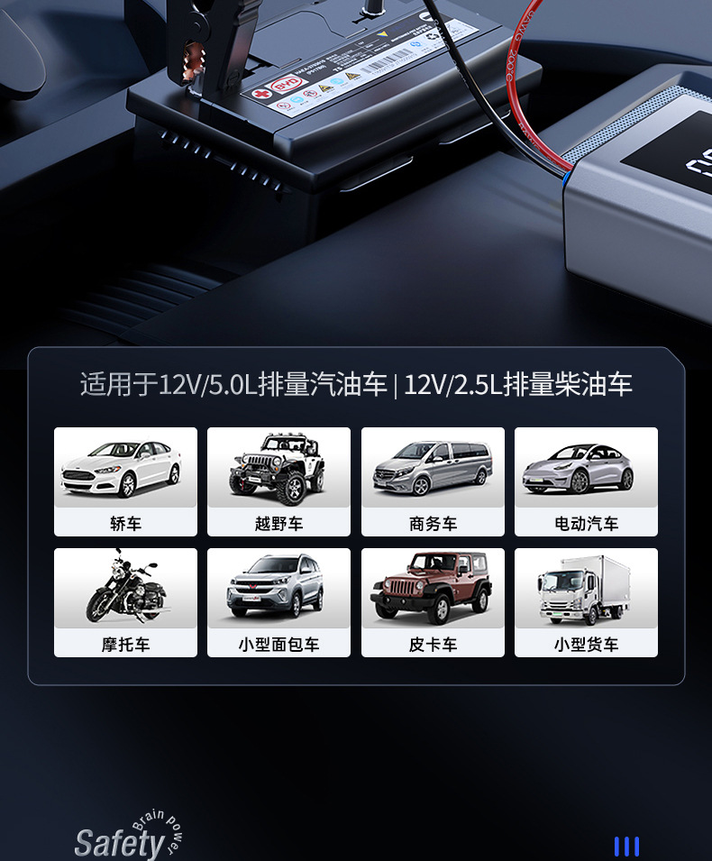 Car Emergency Jump Starter with Air Pump Integrated Device, Portable Power Bank for Car Use, Dedicated Emergency Jump Starter Tool