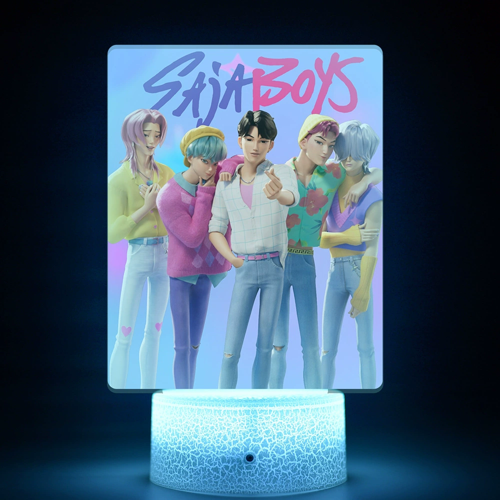 K-POP KPop Demon Hunters movie peripherals with internal printed remote control 16-color night light