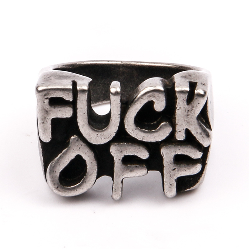 19g Weight Rings Classification 1 Piece Quantity Street Occasion Titanium Steel Material Letter Pattern Men's Gender Polishing Design Hip-Hop Style Hip-Hop Letter Titanium Steel Polishing Men's Rings 10