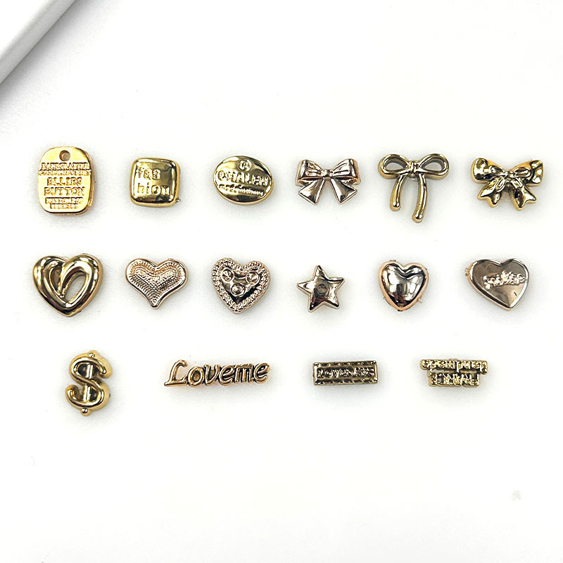 Korean Retro Electroplated Heart-Shaped Plastic DIY Hair Accessories Headband Decoration Shoe Accessories Flat Wholesale