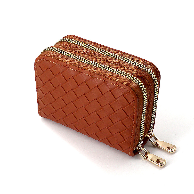 Nueva bolsa de tarjetas de órgano de tejido de moda simple para mujeres bolso de cambio de cremallera multifuncional para hombres anti-damagnetizante cubierta de tarjeta de recogida