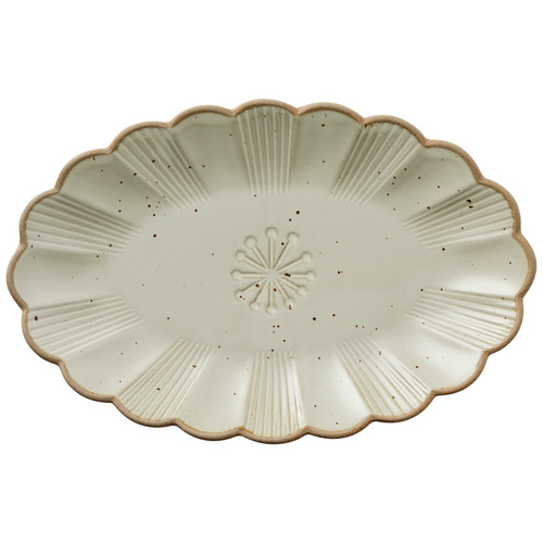 Japanese-style rough glaze tableware retro terracotta bowl set for home, rice bowl and soup bowl ceramic chrysanthemum Western dinner plate and dish set