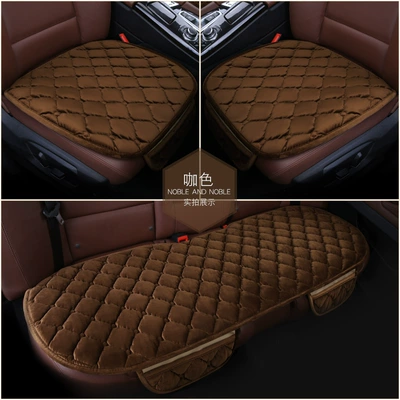 Seat cushion, seat cover, Cushion Ultra Short Velvet Three-Piece - three-piece-set-brown