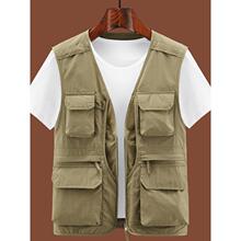 F 14776 Multi Pocket V Neck Sleeves Vest ��ڴ�����