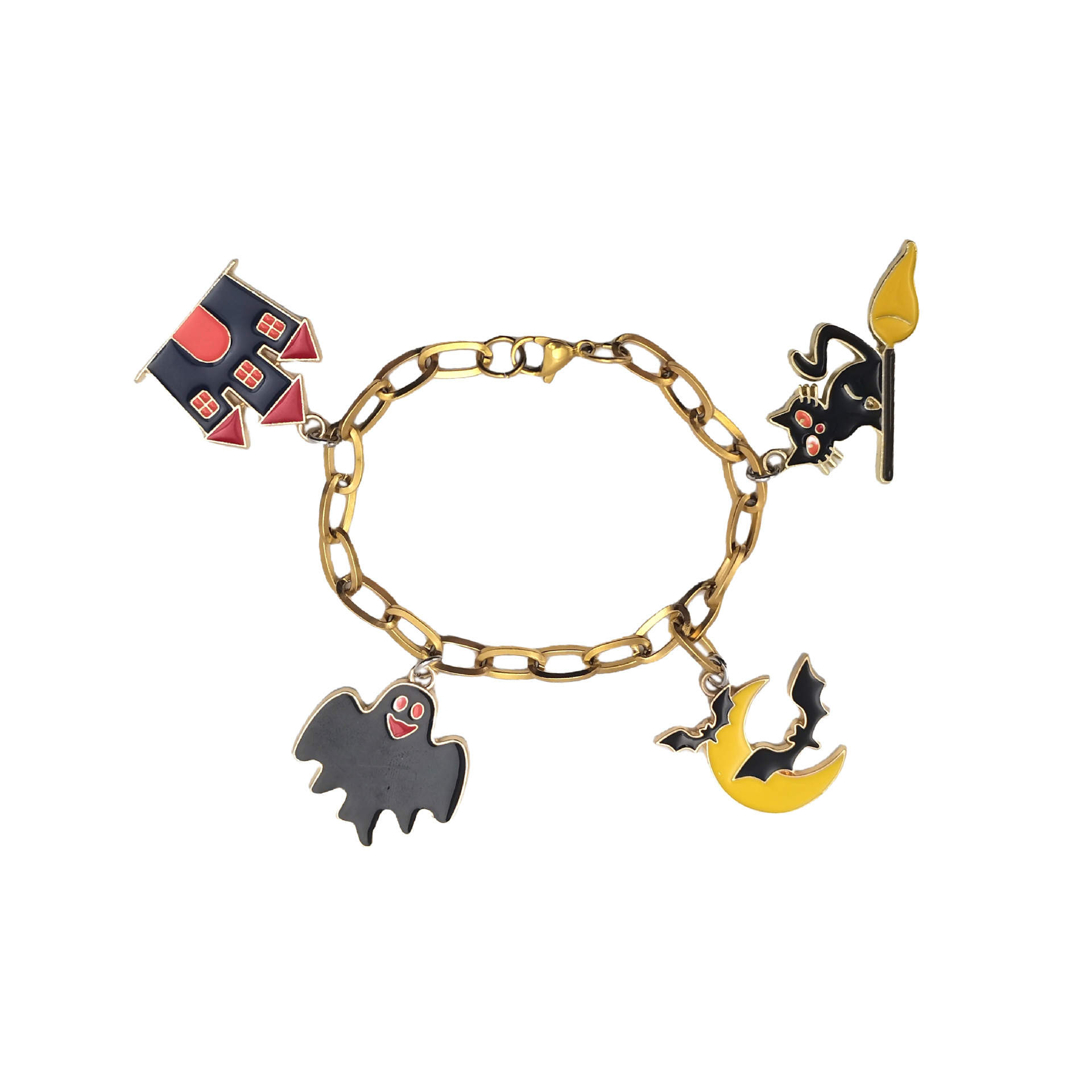 Halloween Armband Cartoon Persönlichkeit Dämon Edelstahl Armband Mode Tropf Öl Unverblasst Zubehör_voghion.com
