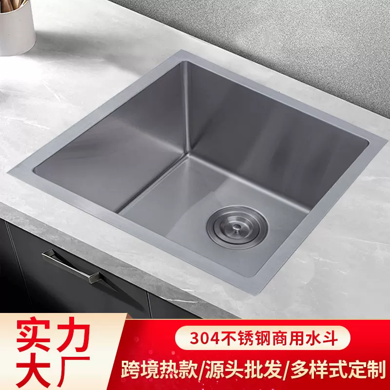 厂家304不锈钢厨房洗菜盆手工盆水槽洗碗盆套装 厨房单盆洗菜池