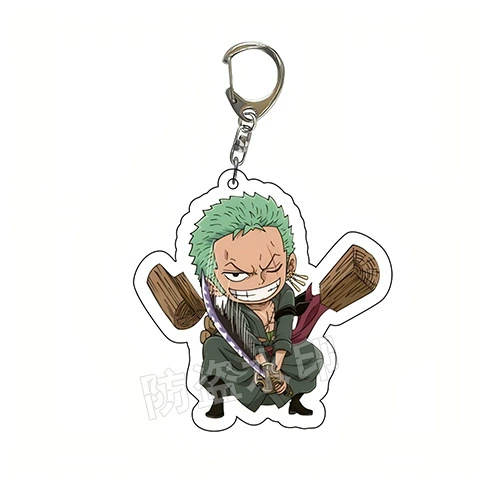 Acrylic One Piece double‑sided keychain, 6 cm, Luffy & crew characters, single or multi‑pack