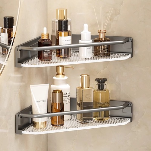 Toilet shower room bathroom corner storage rack bathroom shelf bathroom triangular shelf without drilling wall-mounted