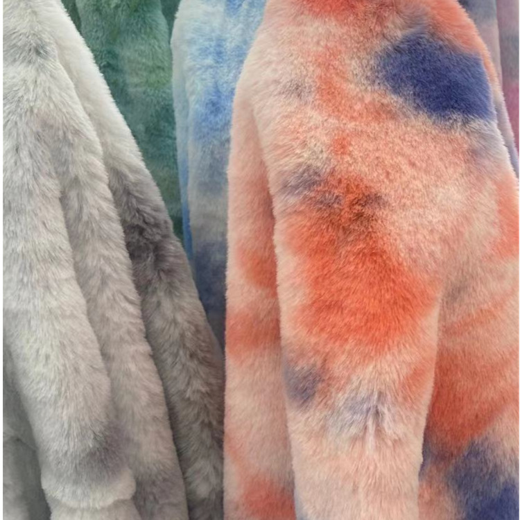 1200 gramos de tela de lana de conejo teñida 20MM siete arco iris tela de lana de conejo de ropa zapatos sombreros bufandas