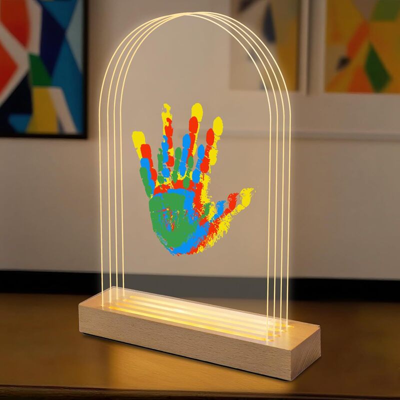 Cross-Border Amazon Transparent Handprint Photo Frame DIY Family Hand-Painted Paint Pet Memorial Multi-Layer Handprint Photo Frame