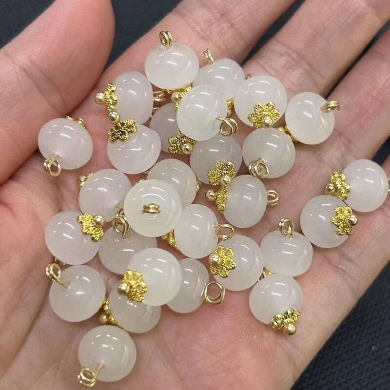 Anti-Jade Jade New Chinese Style Chinese Style Beads Women's Tang Suit Cheongsam Button Beads Metal Glazed Hanging Imitation Jade Ornaments