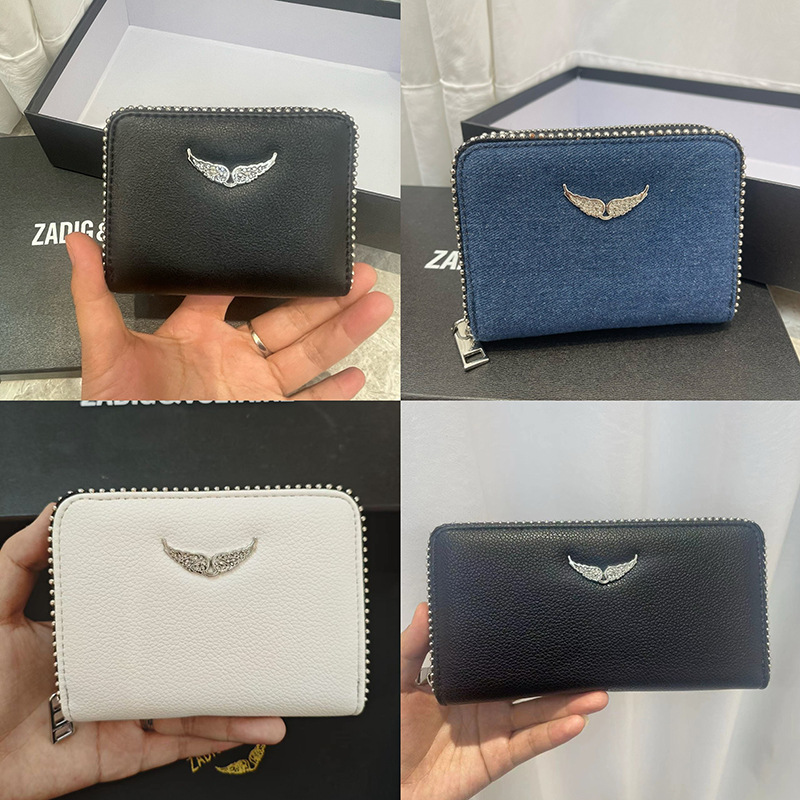 Zv Bag Women's Bag Pu Metal Chain Bag Wallet Card Holder Denim Clutch Bag Coin Purse Small Wallet 2024 New Style