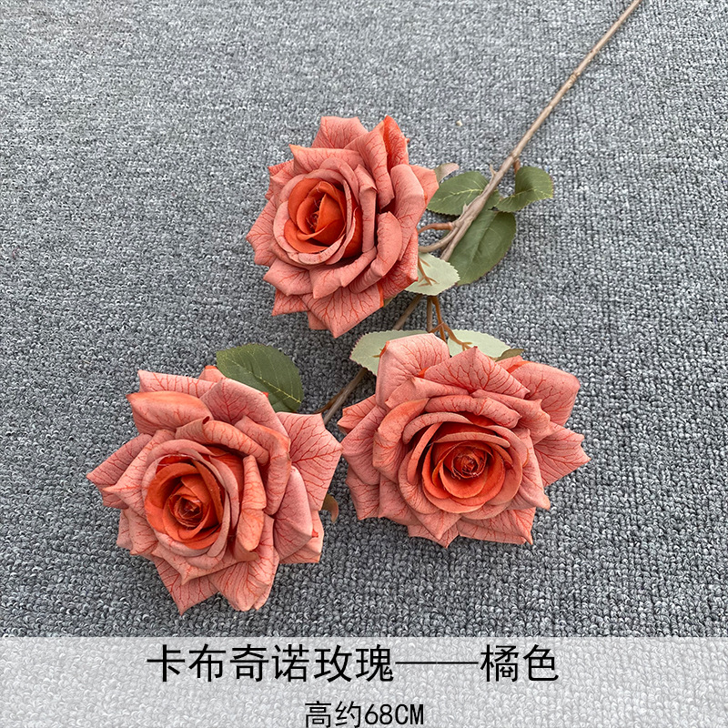 Artificial Rosa sola franela Rosa flor artificial boda decoración del hotel decoración del hogar arreglo de flores flor artificial Rose