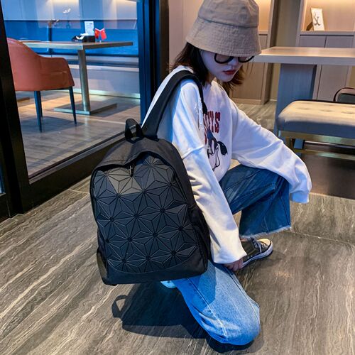 Fashionable colorful geometric bag backpack creative personality new student backpack street trend sports backpack for women