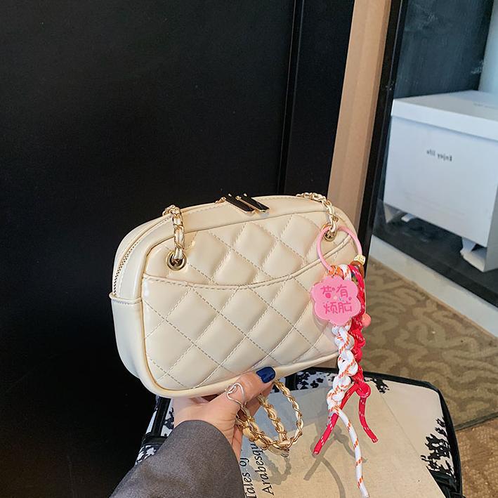 Bolso de cadena de diamante brillante para mujeres 2025, nuevo estilo de moda versátil, bolso de hombro, bolso casual simple