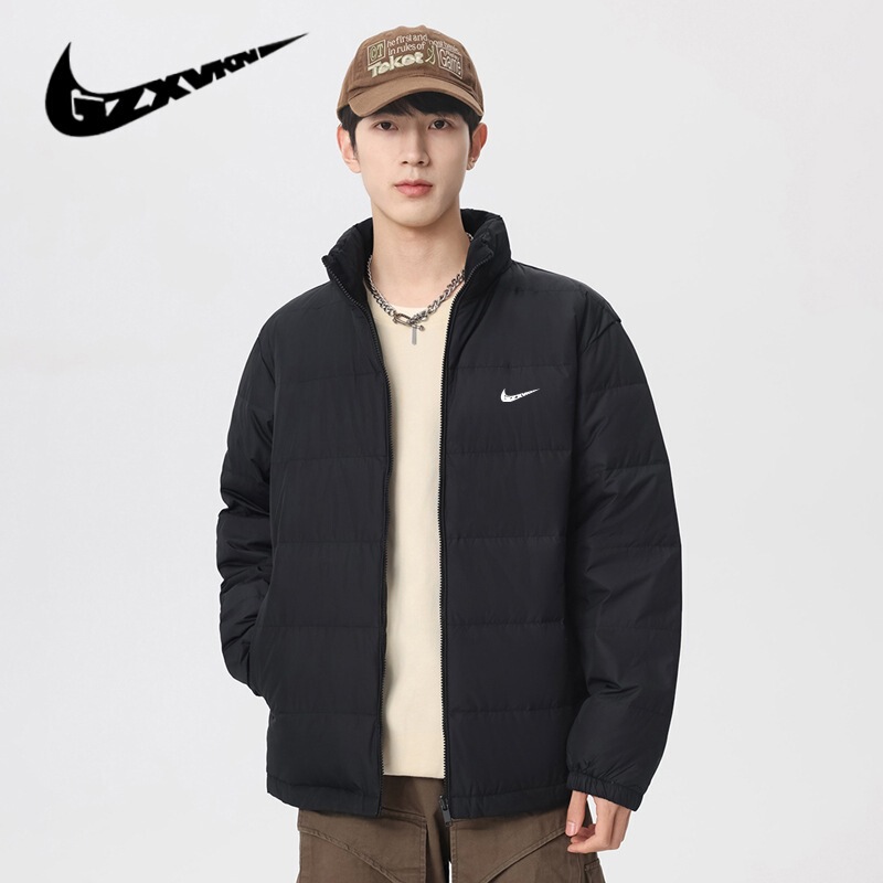 Cross-border Men's 2024 Winter White Duck Down Jacket Men's Couple's Vertical Collar Light Business Casual All-match Coat Women