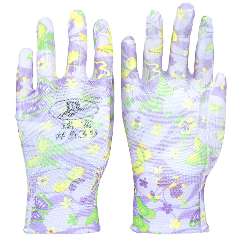 Ruifu # 539 guantes de protección laboral de color delgado PU recubierto con goma de palma, cómodos y resistentes al desgaste, antiestático, permeable a la ventilación y resistente al deslizamiento